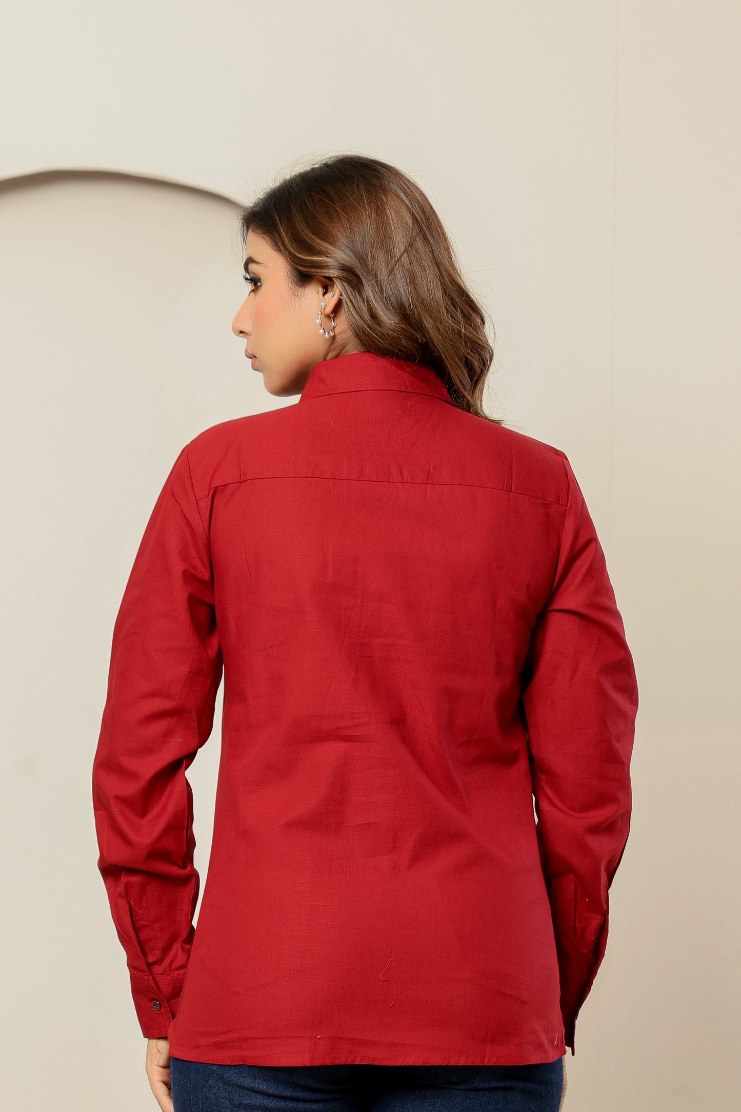 White– Women’s Pure Linen cotton Button-Up formal to casual Shirt (S–5XL)