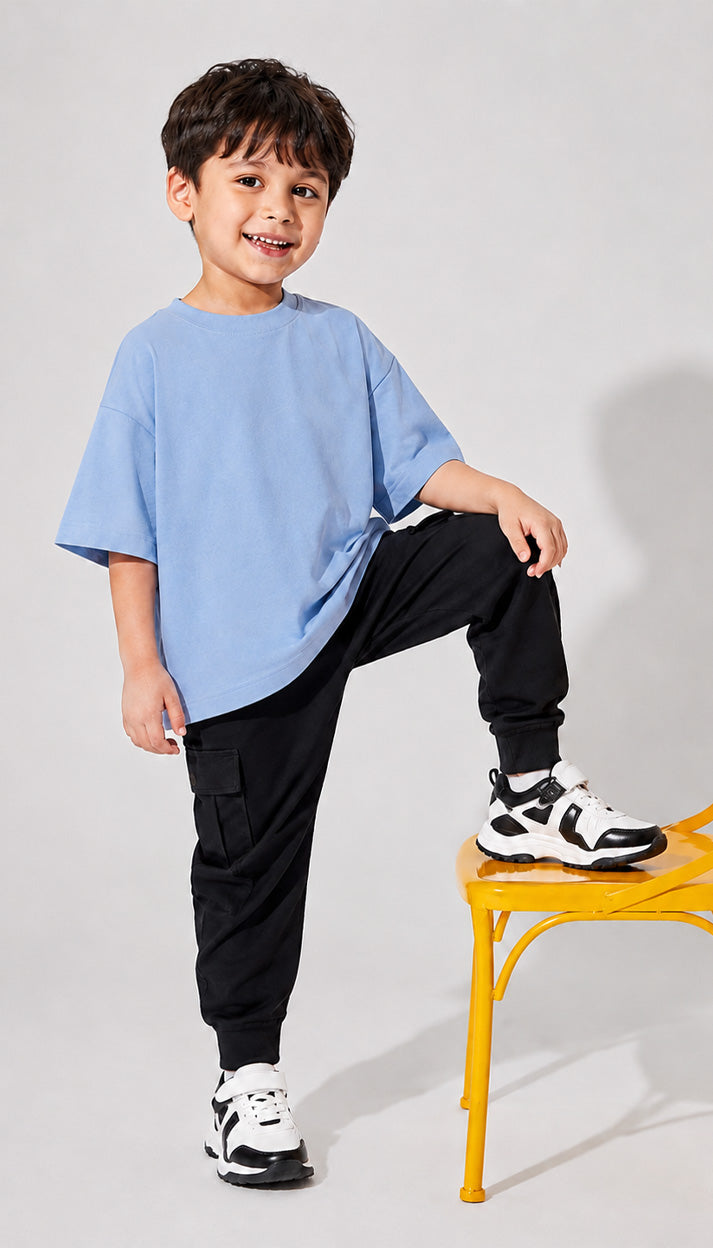 Ultra-Soft Bamboo Cotton Kids T-Shirt (Powder Blue)