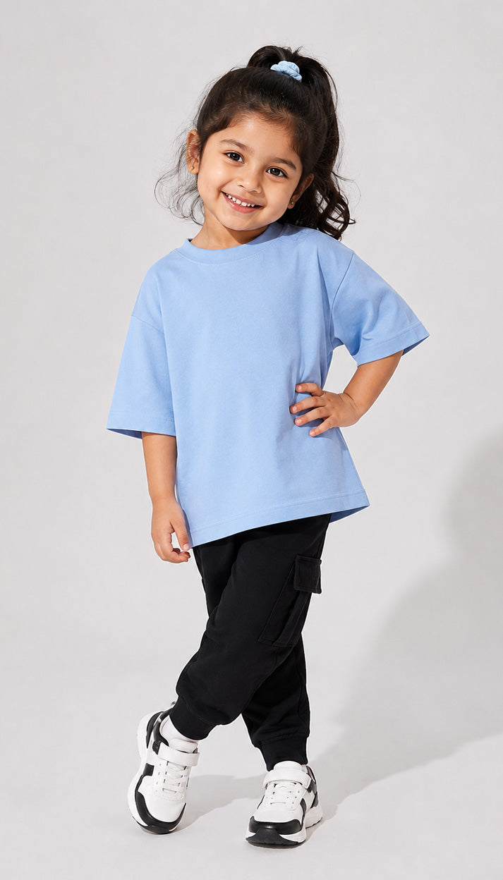 Ultra-Soft Bamboo Cotton Kids T-Shirt (Powder Blue)