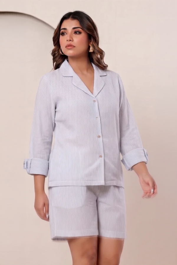 Whisper Stripe Night Set –Mom & Child Combo