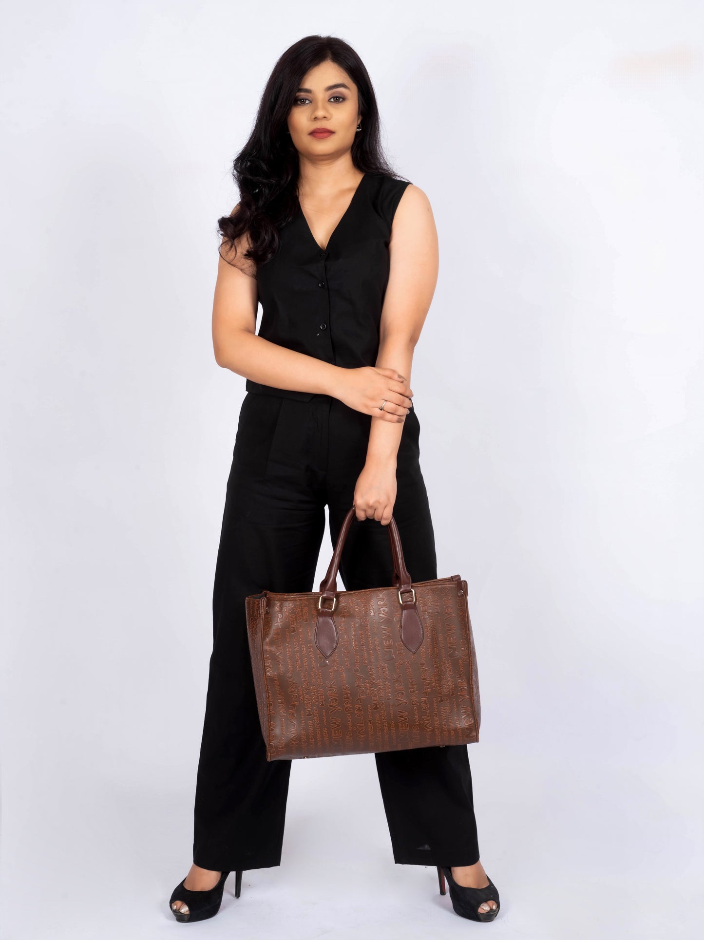 Black Linen Waistcoat Co-ord Set | Formal Office Wear