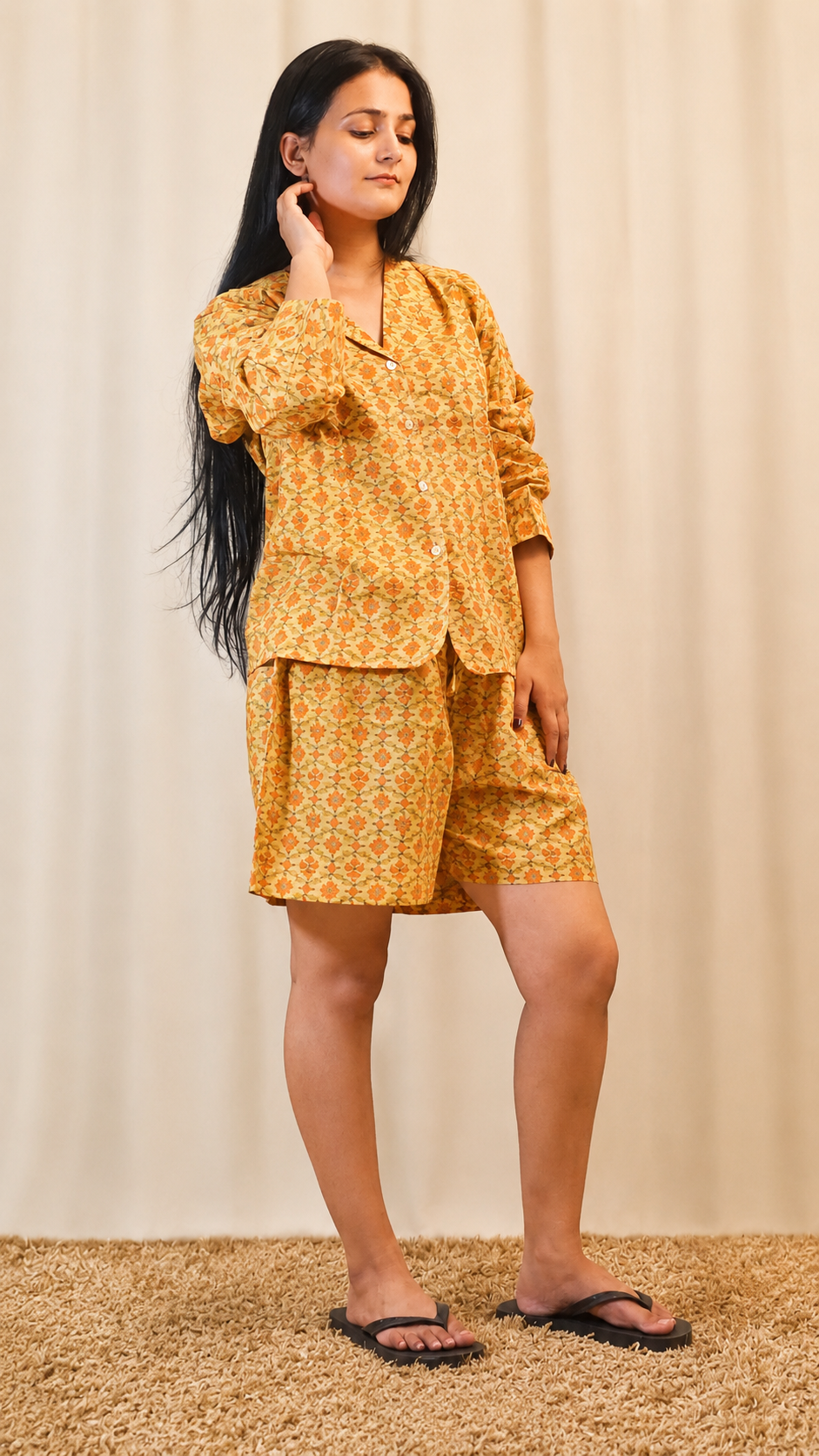 Summer Handblock Print Lounge Set | Cotton shorts set