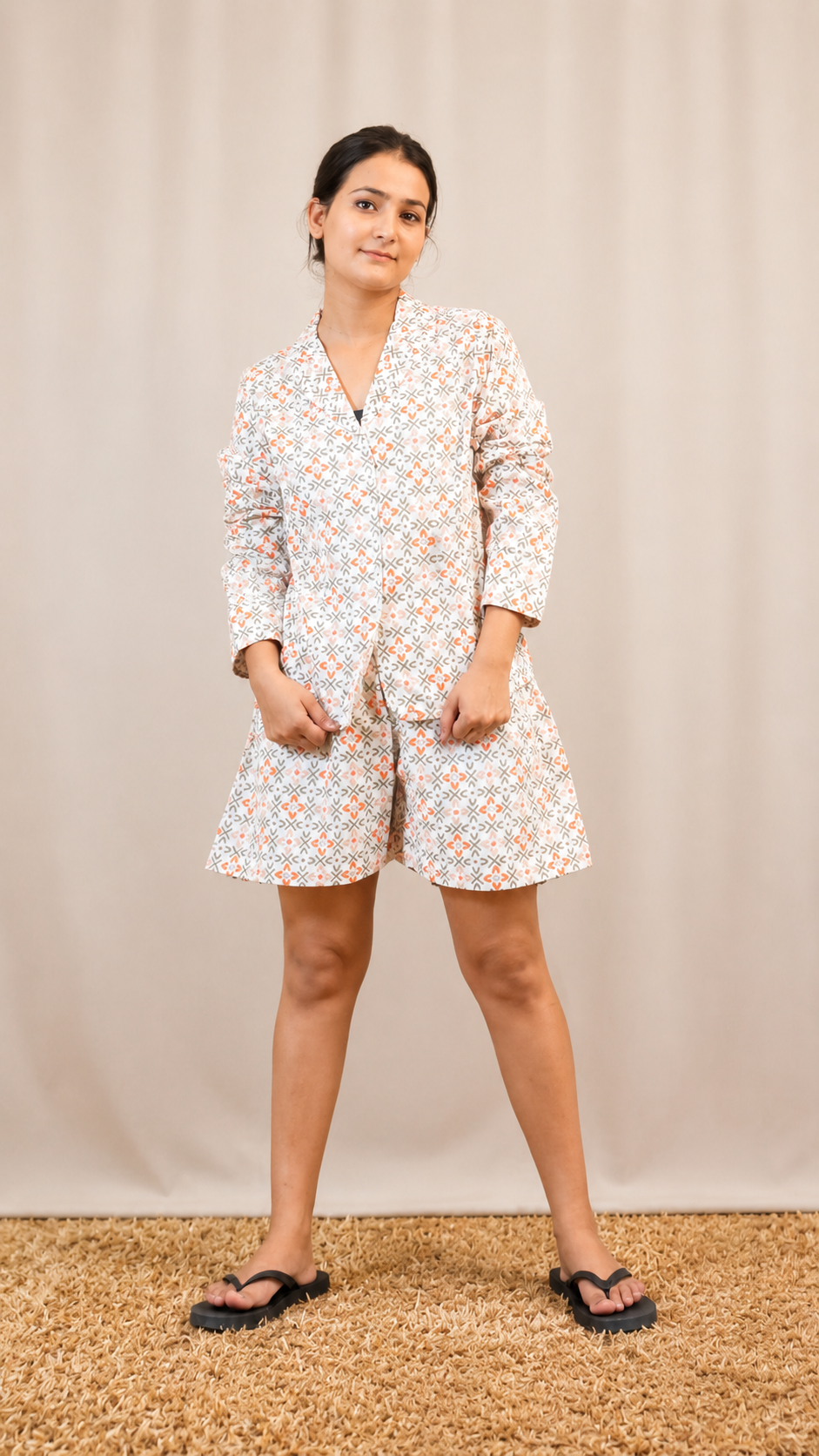 The Handblock Print Cotton Lounge Set | Cotton shorts set