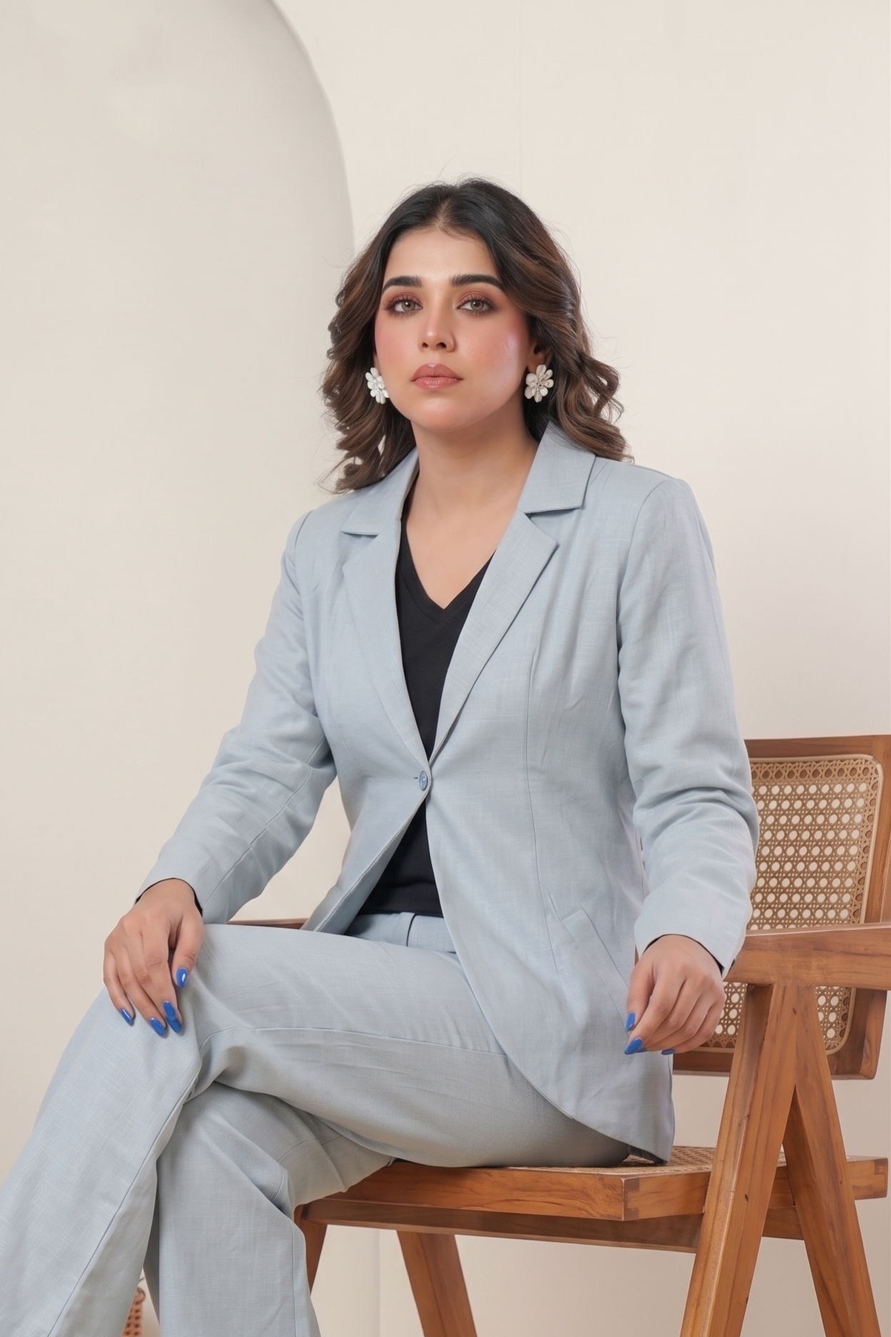 Cloud Grey Linen Blazer