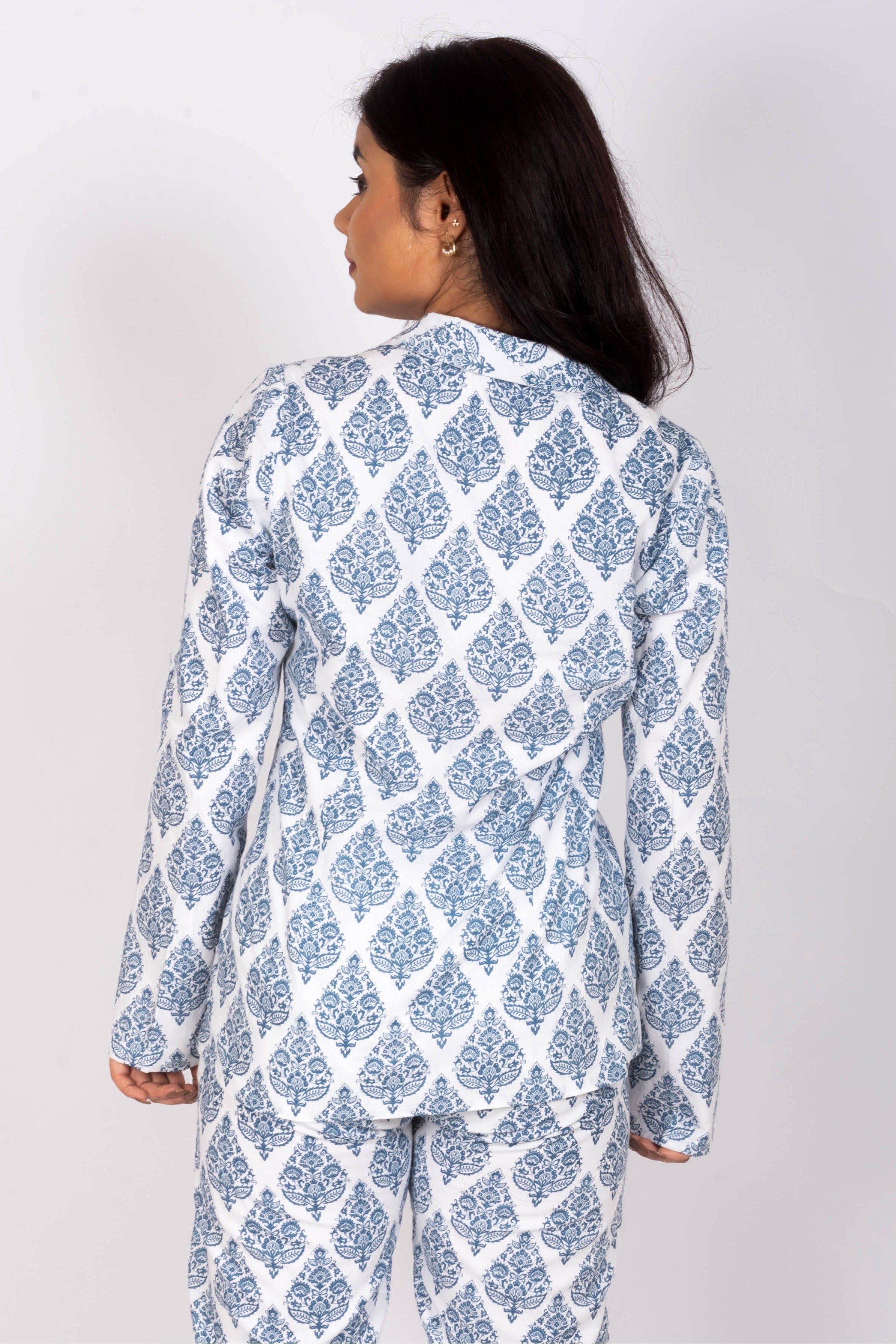 Indigo Bloom Handloom Blazer