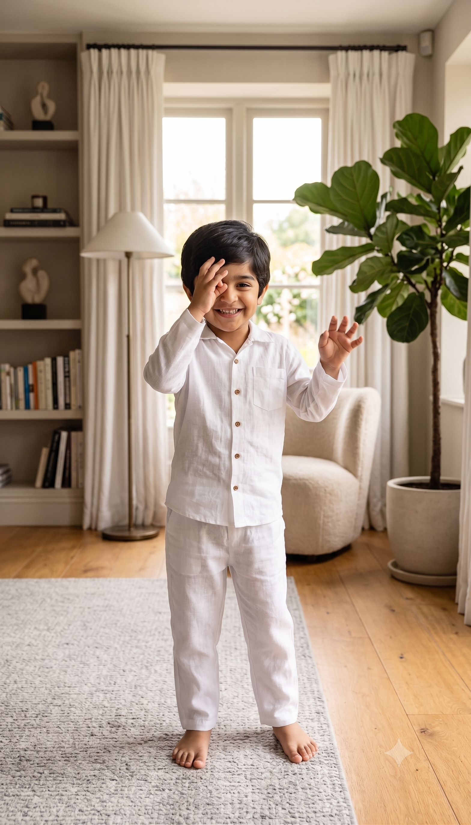 Kids Pure Organic Muslin Nightwear White