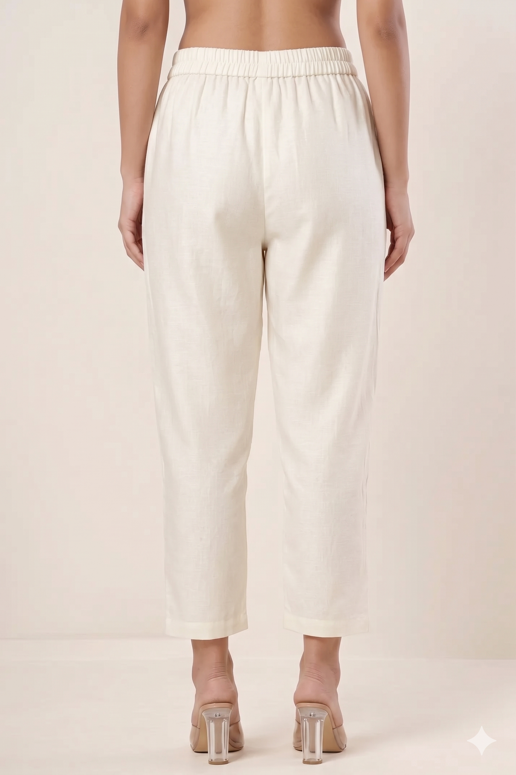 Chanderi Silk Ivory Tulip Pants