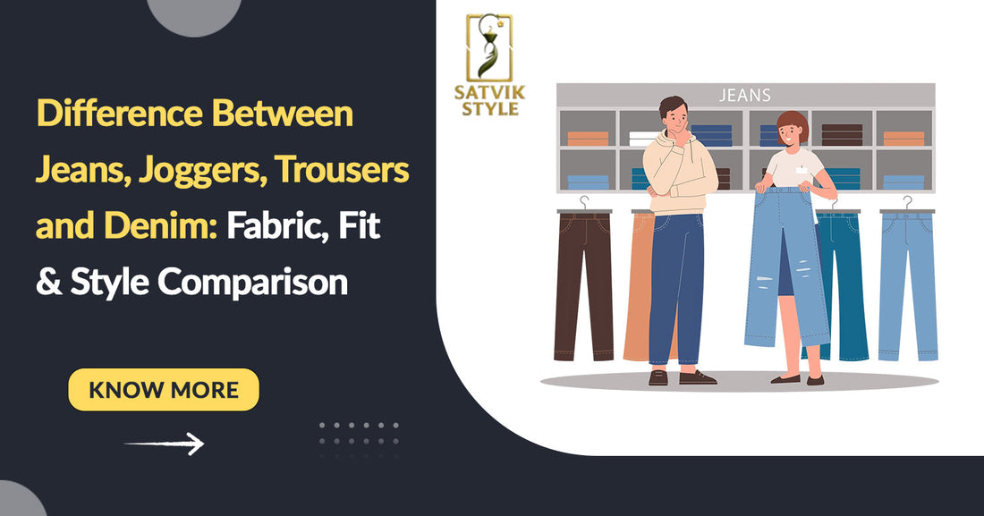 Difference Between Jeans, Joggers, Trousers and Denim: Fabric, Fit & Style Comparison