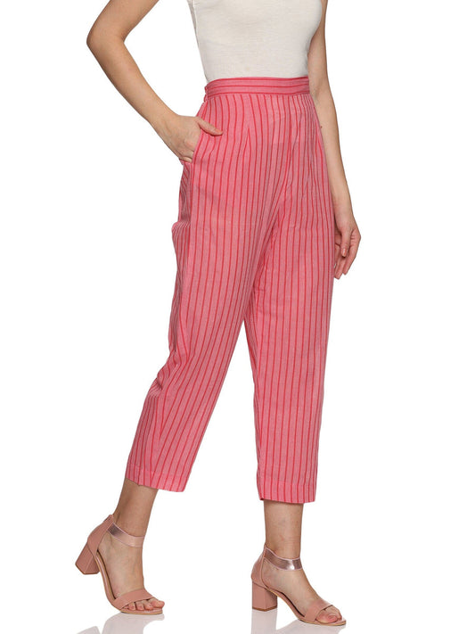 Blush Stripe Handloom Cotton Kurta Set – Light & Breezy Everyday Elegance