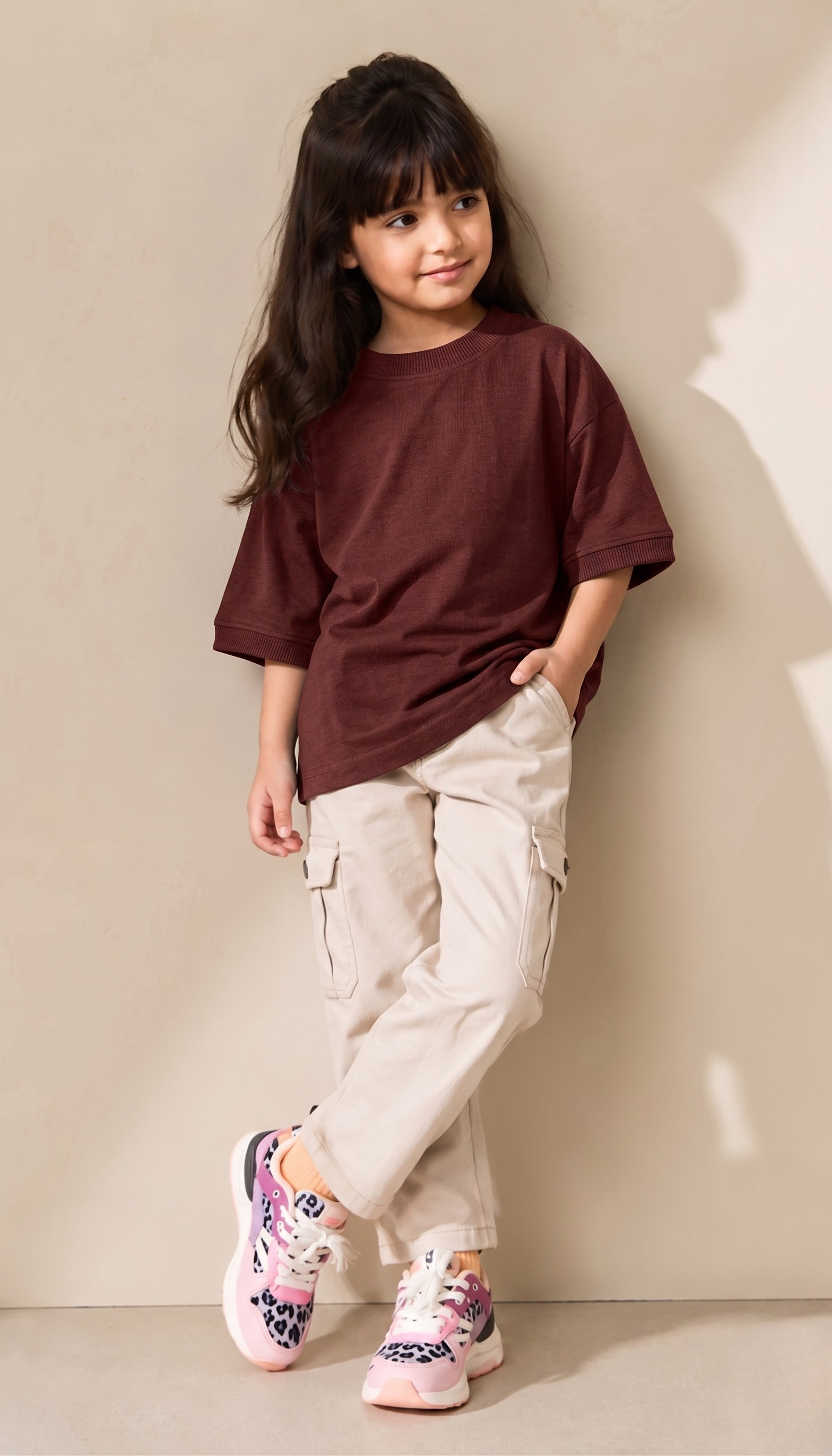 Ultra-Soft Bamboo Cotton Kids T-Shirt (Rustic red)