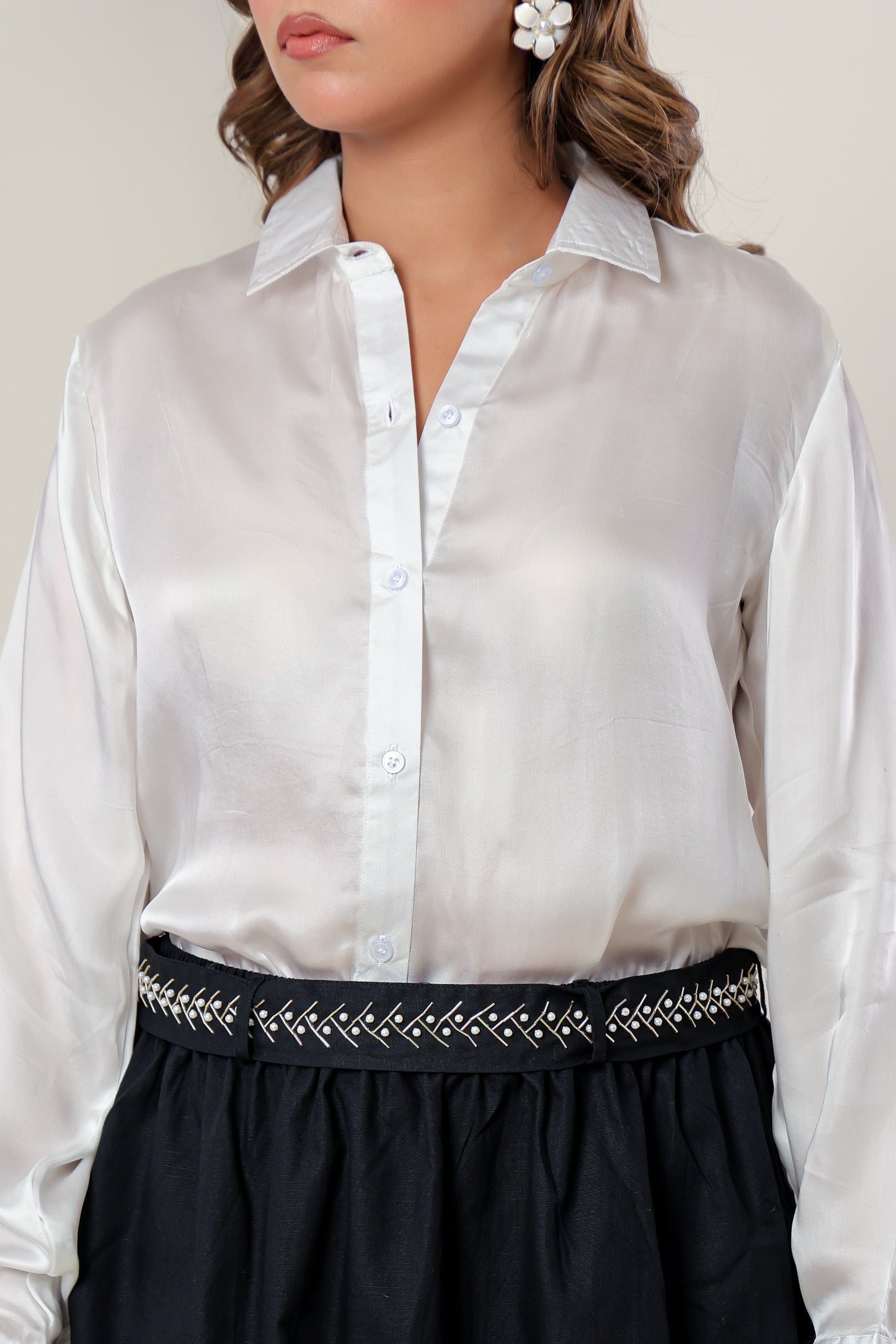 Sustainable Bemberg Silk Shirt - White