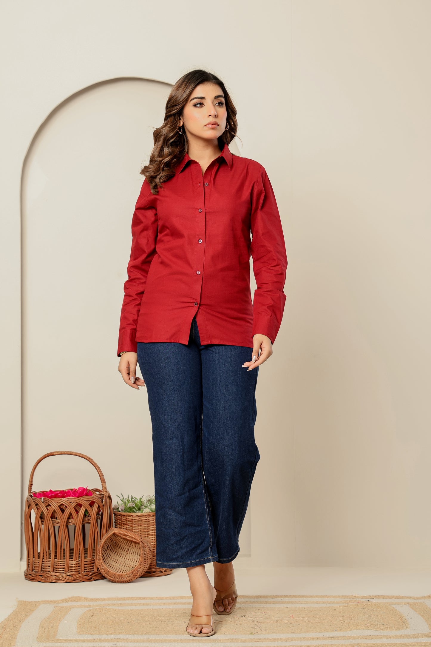 White– Women’s Pure Linen cotton Button-Up Shirt for Summer (S–5XL)