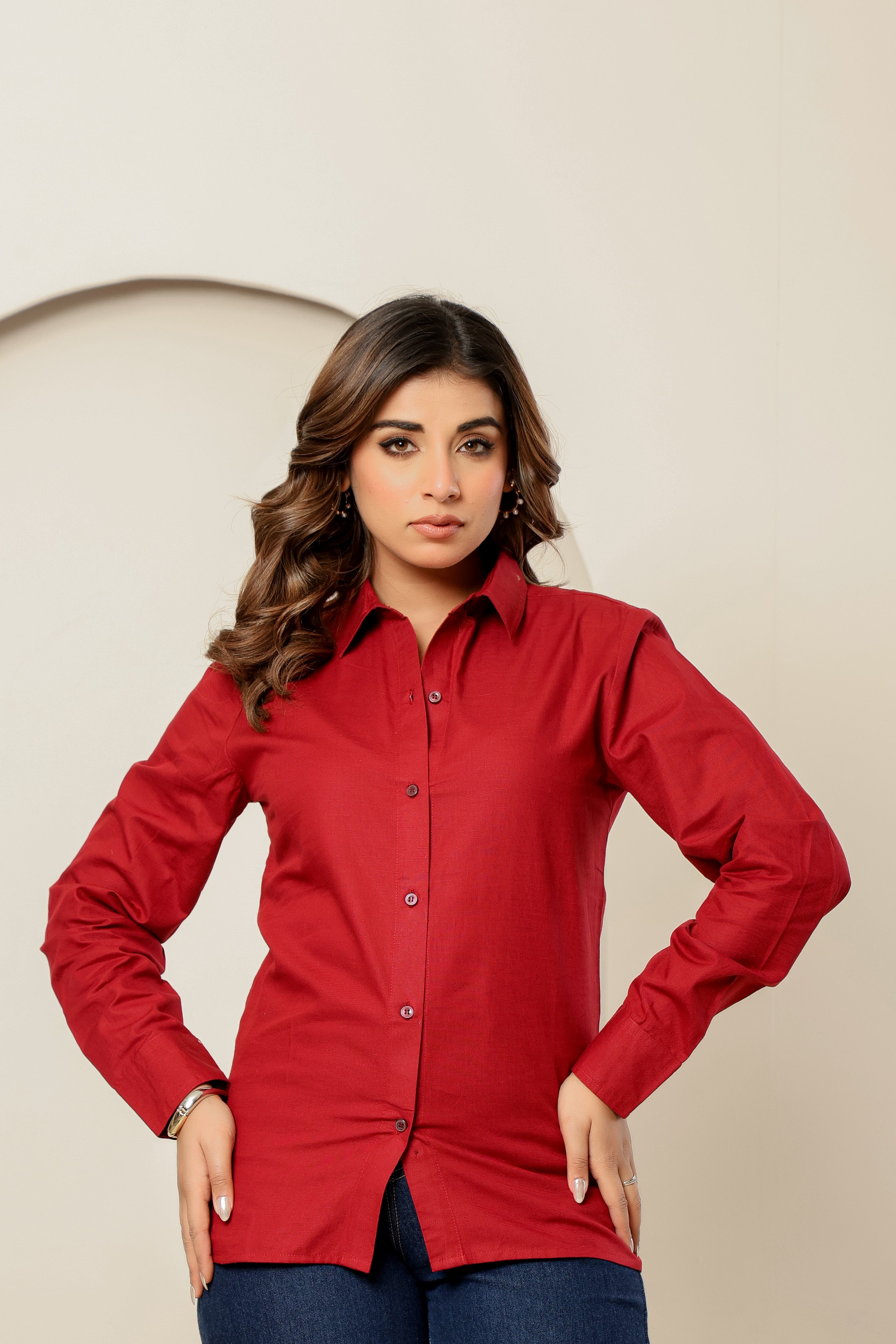 Crimson Formal Linen Cotton Shirt