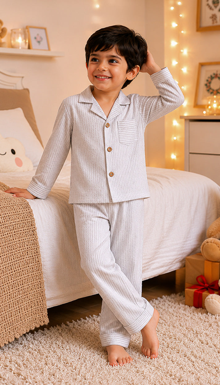 Pure Cotton Kids Striped Night Suit