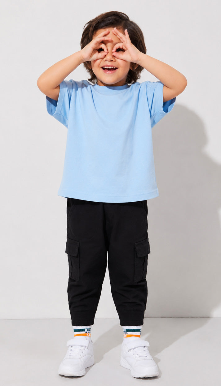 Ultra-Soft Bamboo Cotton Kids T-Shirt (Breeze Blue)