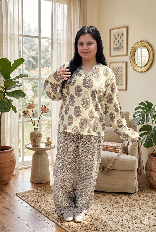 Handblock Print Pure Handloom Cotton Lounge Set