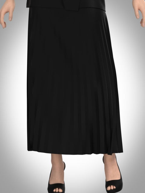 Black Linen Waistcoat & Pleated Skirt Co-ord Set – Elegant Plus Size Fit – Plus Size Friendly