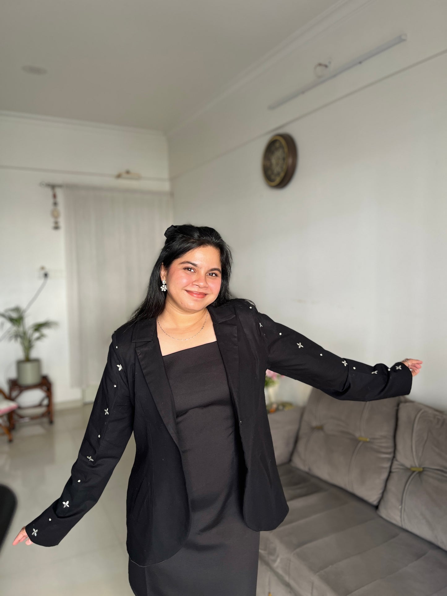 Black Linen Cotton Blazer for Women – Premium Sustainable Power Look