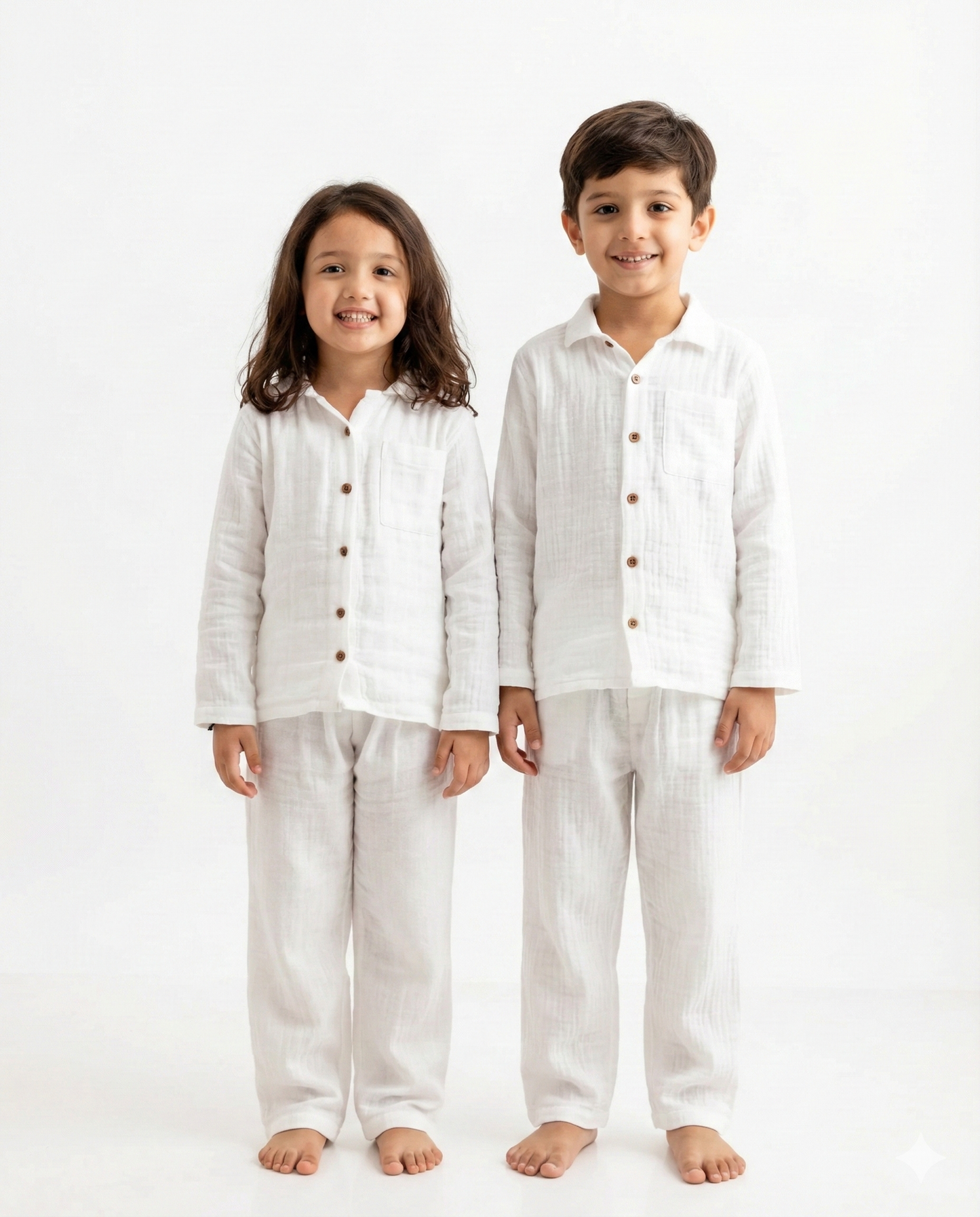 Pure Organic Muslin Nightwear Set for Kids – Lightweight & Skin-Friendly