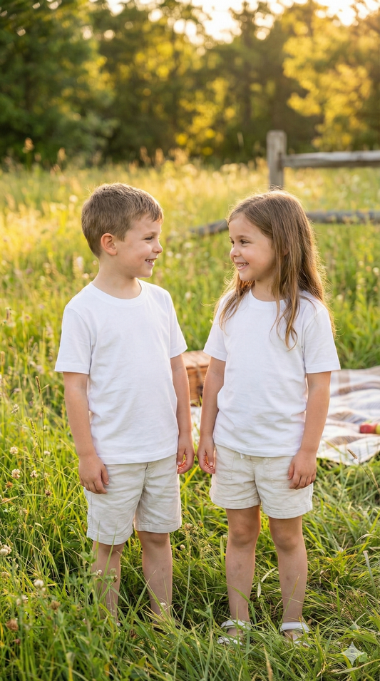 Ultra-Soft Bamboo Cotton Kids T-Shirt | Antimicrobial, Breathable & Organic Everyday Wear