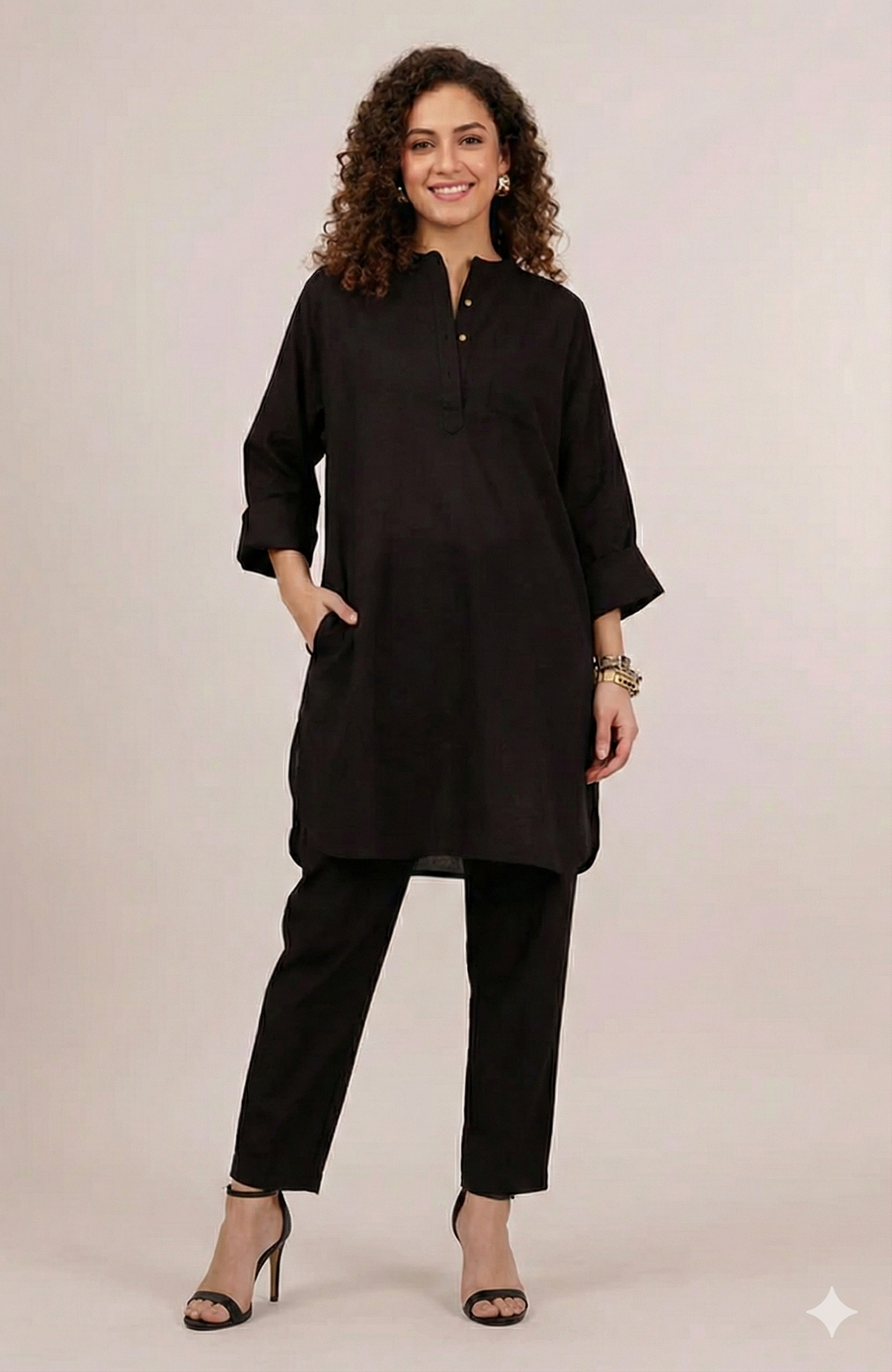 Black Loom Comfy Linen Cotton Co-ord Set