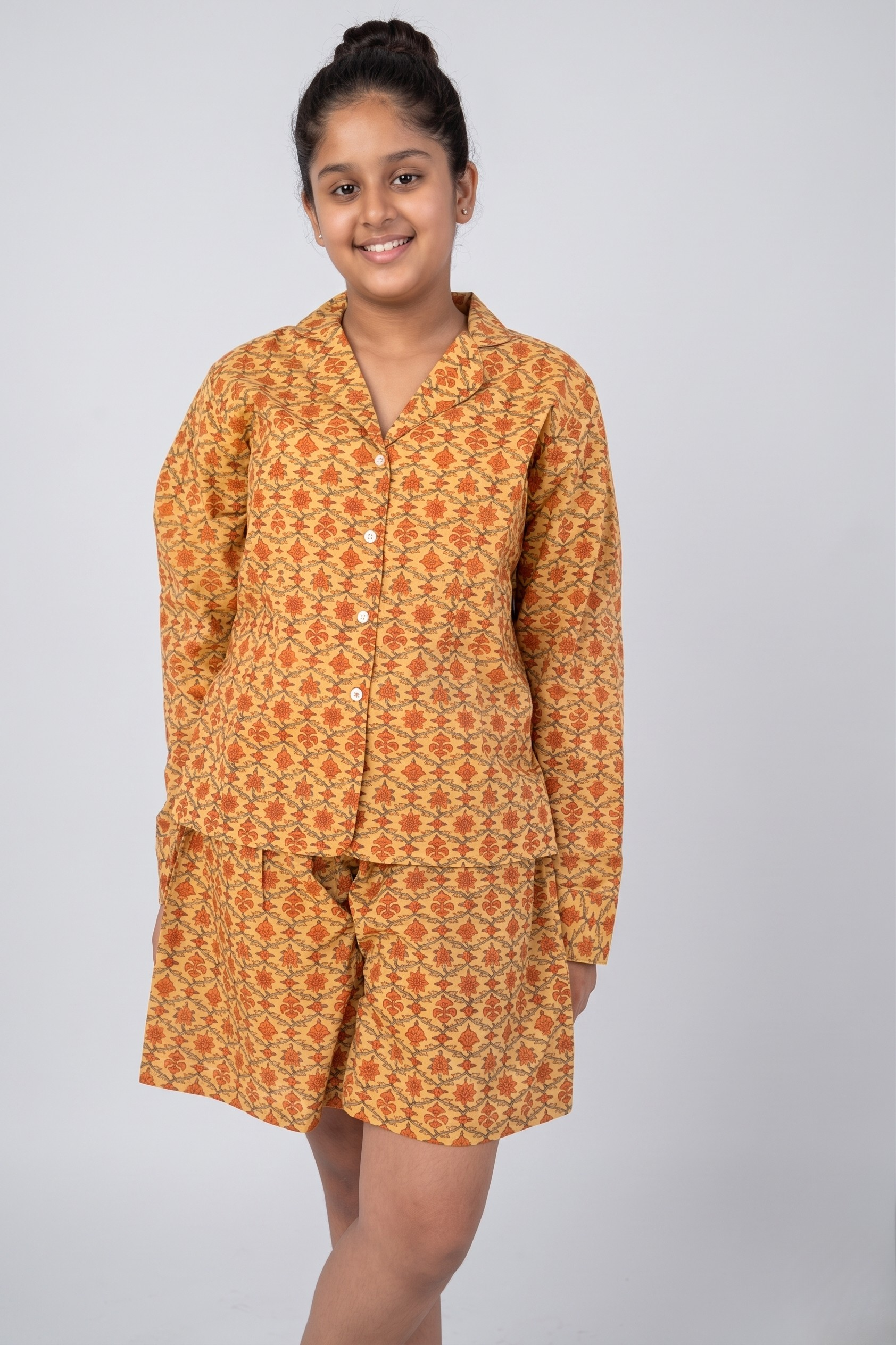 Summer Handblock Print Lounge Set | Cotton shorts set