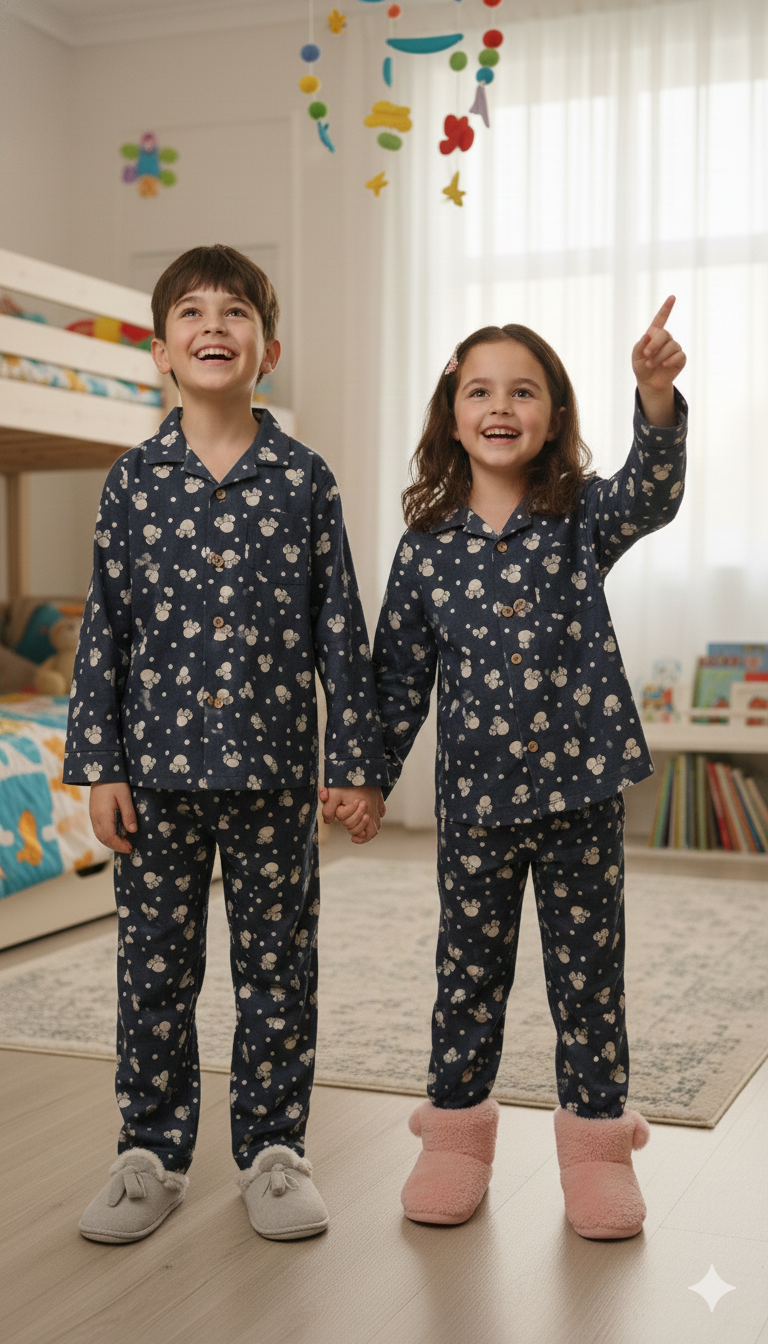 Little Smiles Cartoon Face Nightwear Set