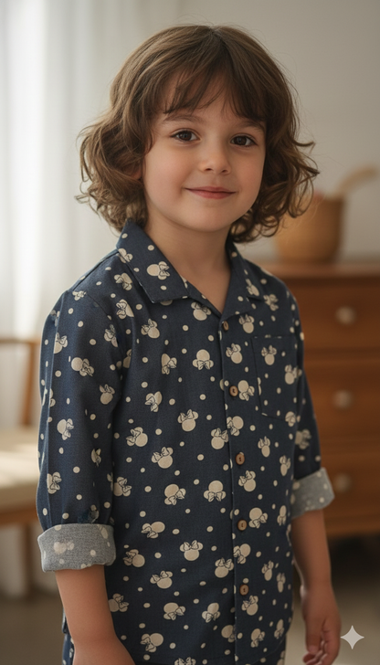 Little Smiles Cartoon Face Nightwear Set