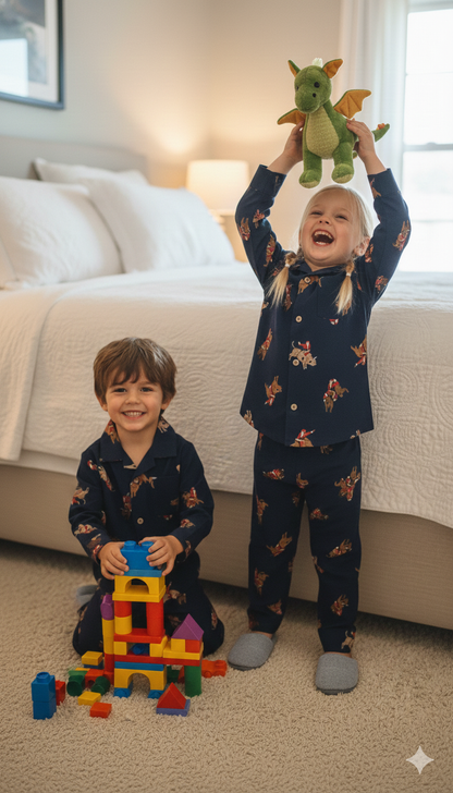 Kids - Cozy Christmas cotton flannel night suits for winter