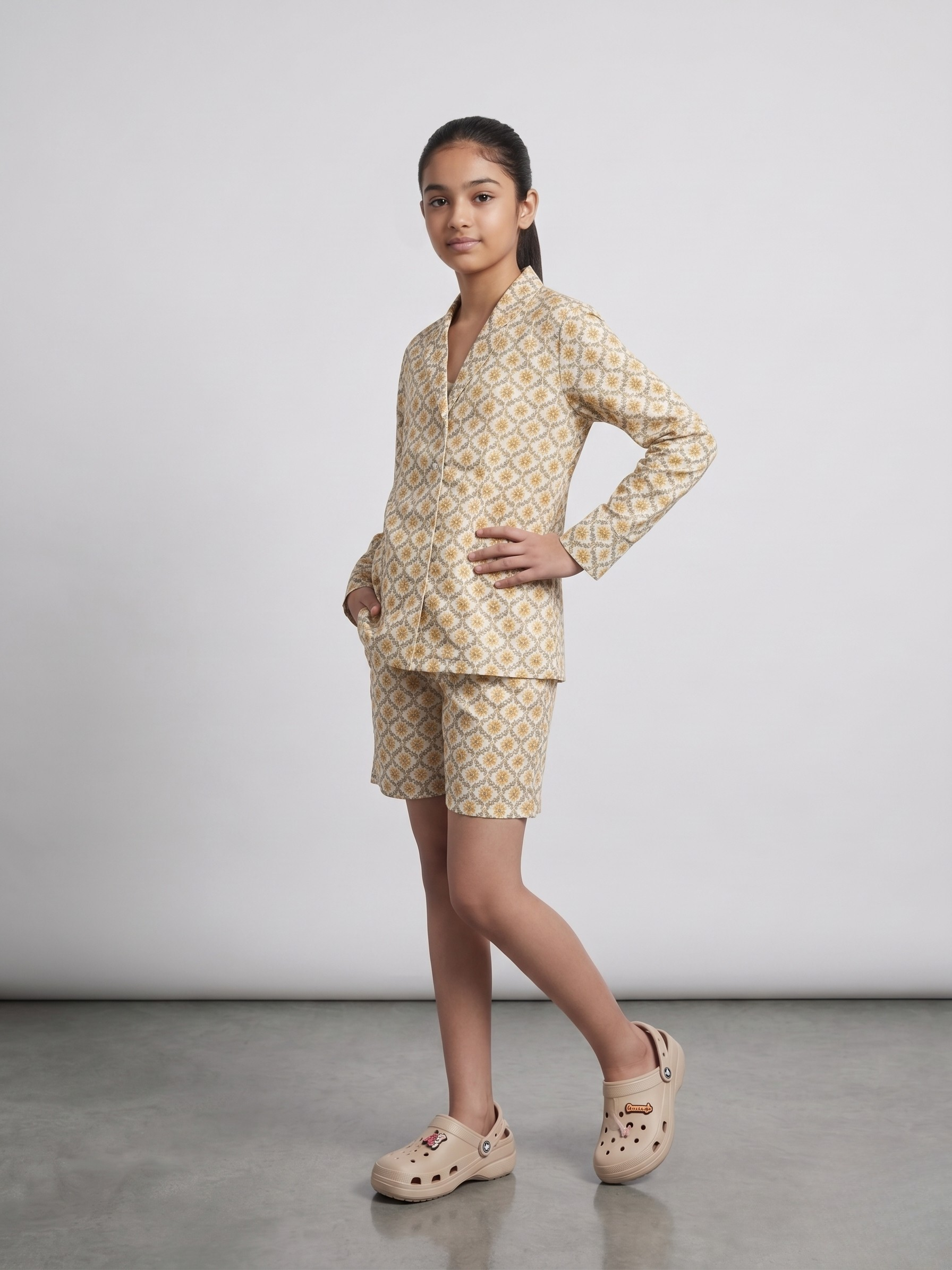 The Handblock Print Cotton Lounge Set | Cotton shorts set