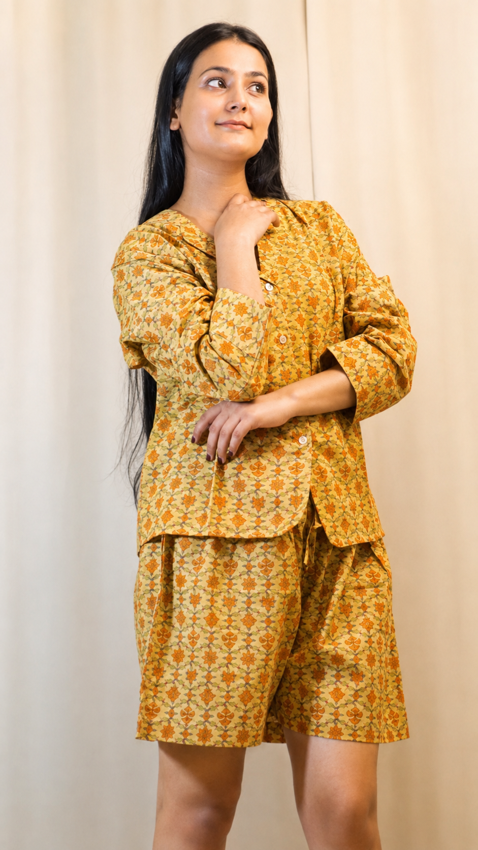 Summer Handblock Print Lounge Set | Cotton shorts set