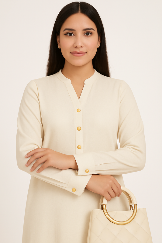 Kora Comfy Linen Co-ord Set - Ivory