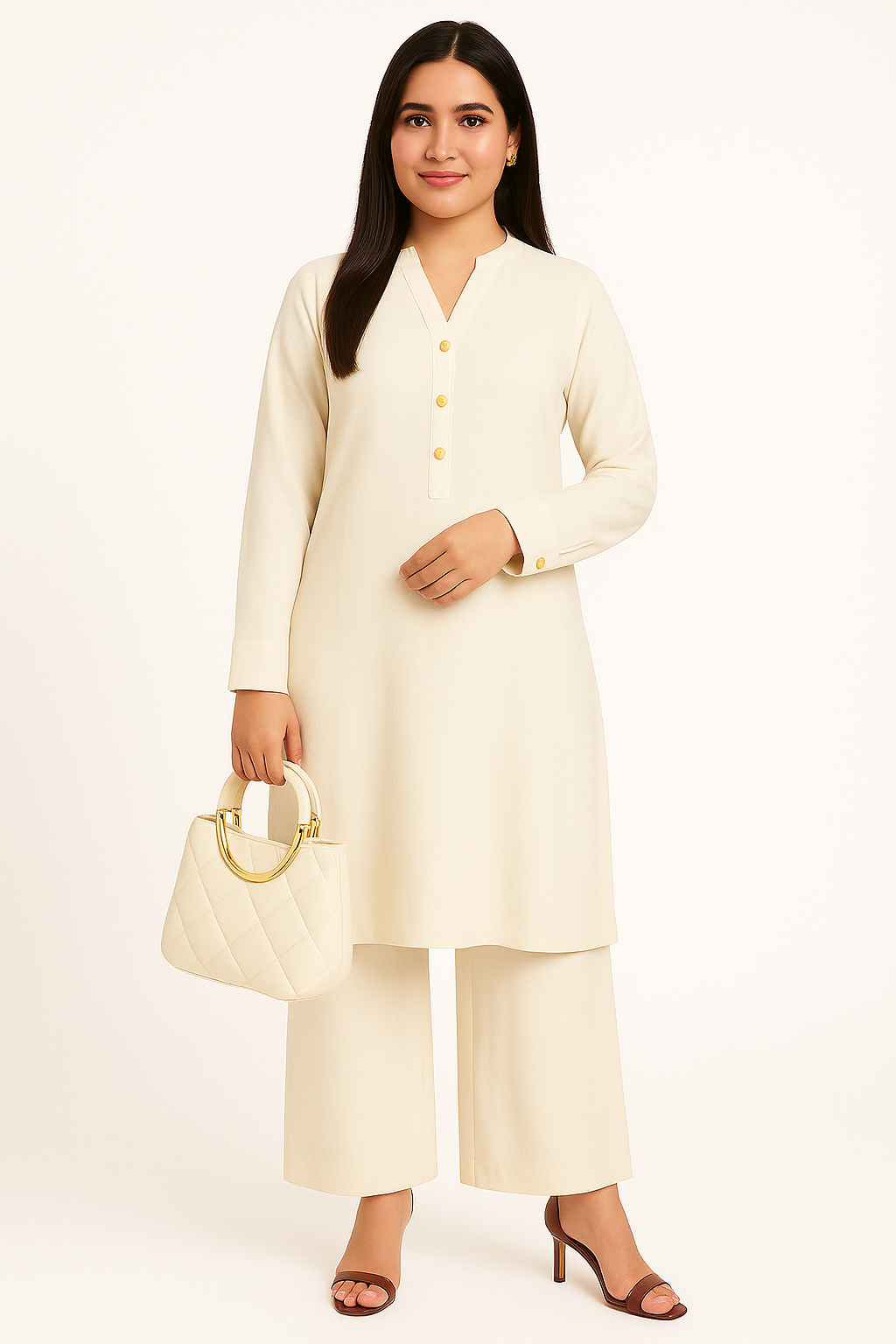 Kora Comfy Linen Co-ord Set - Ivory