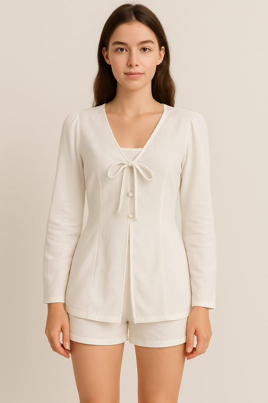 CloudSoft Co-ord – Pure Cotton Spaghetti Top and Shorts Ensemble