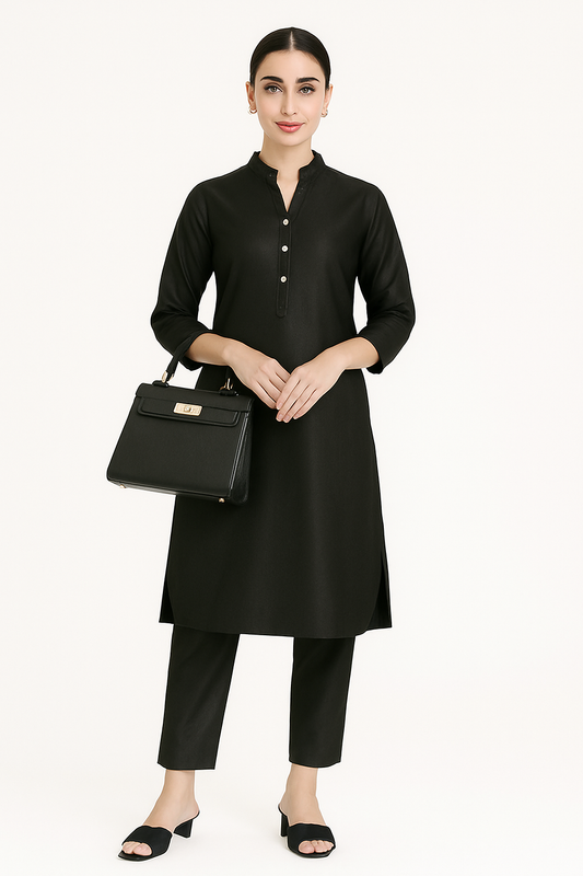 Noir Chanderi Silk Co-ord Set