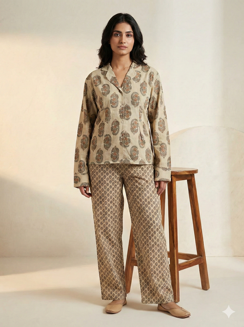 Handblock Print Pure Handloom Cotton Lounge Set