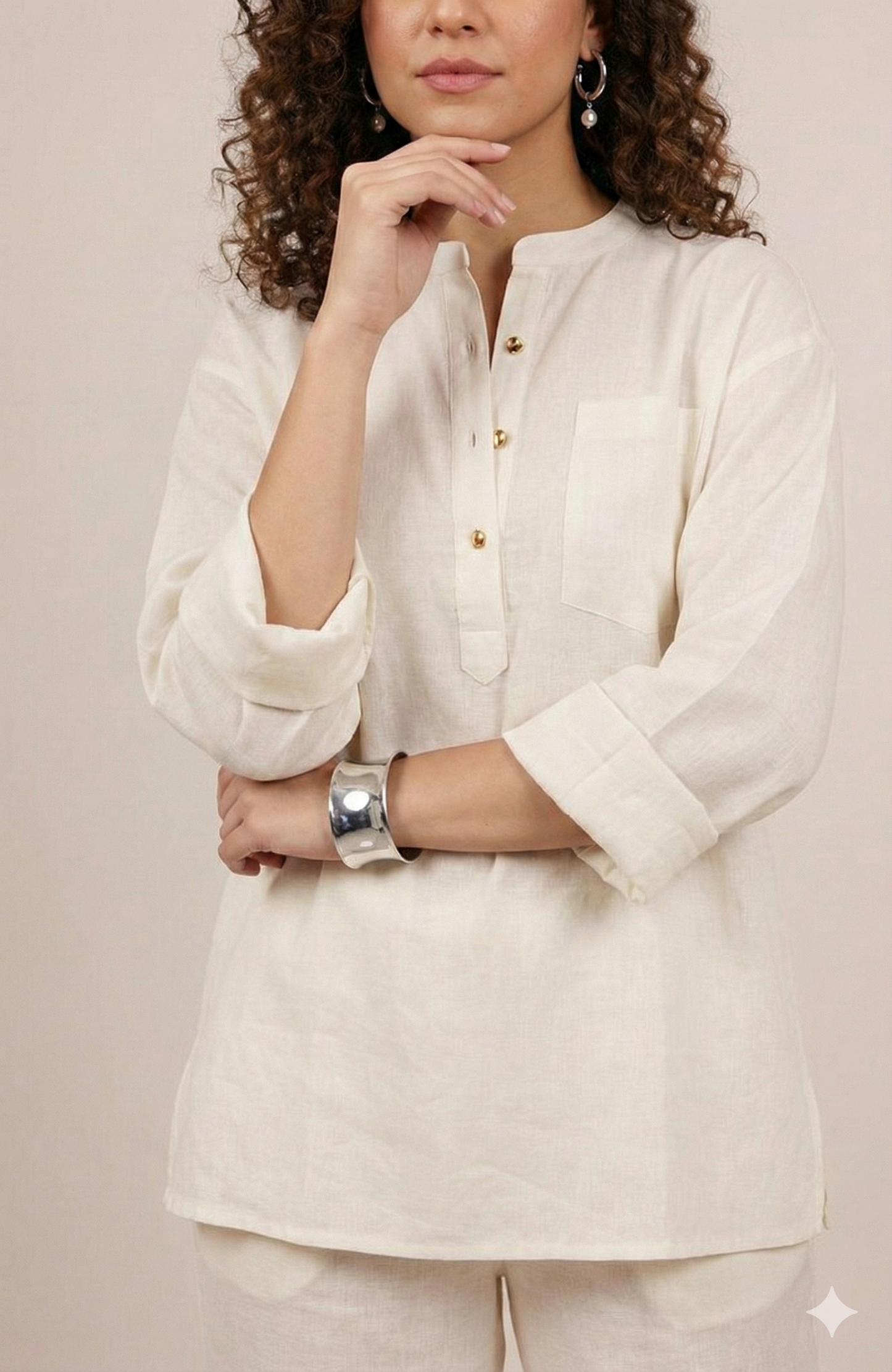 Ivora Linen Cotton Co-ord Set - Ivory