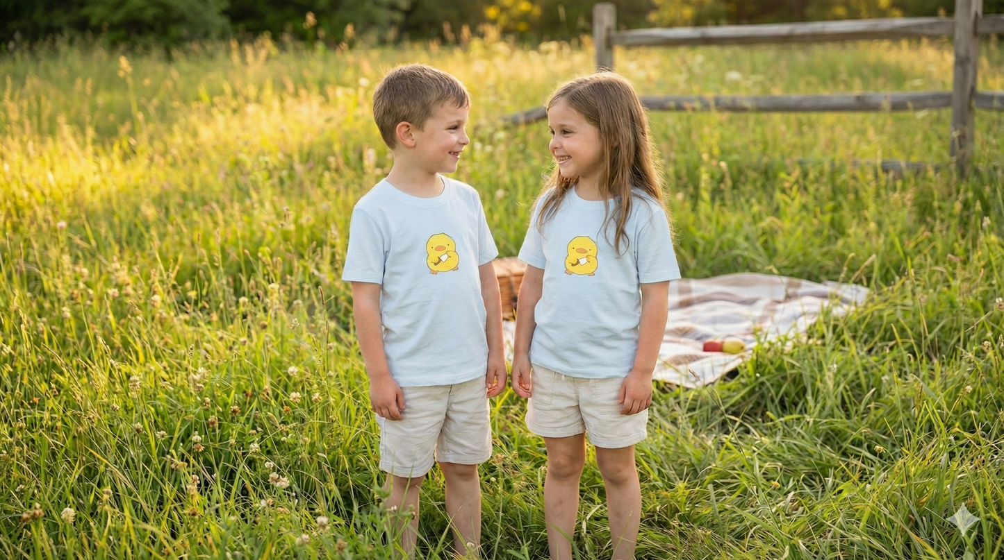 Kids Bamboo Cotton T-Shirt with Fun Cartoon Character Print | Ultra-Soft | Antimicrobial Fabric