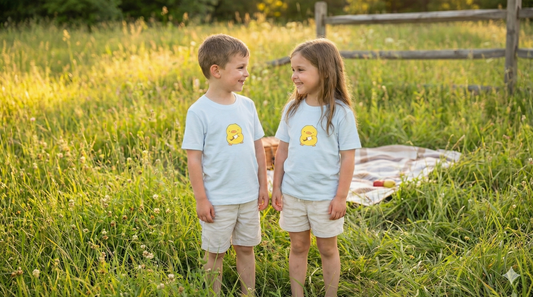 Kids Bamboo Cotton T-Shirt with Fun Cartoon Character Print | Ultra-Soft | Antimicrobial Fabric