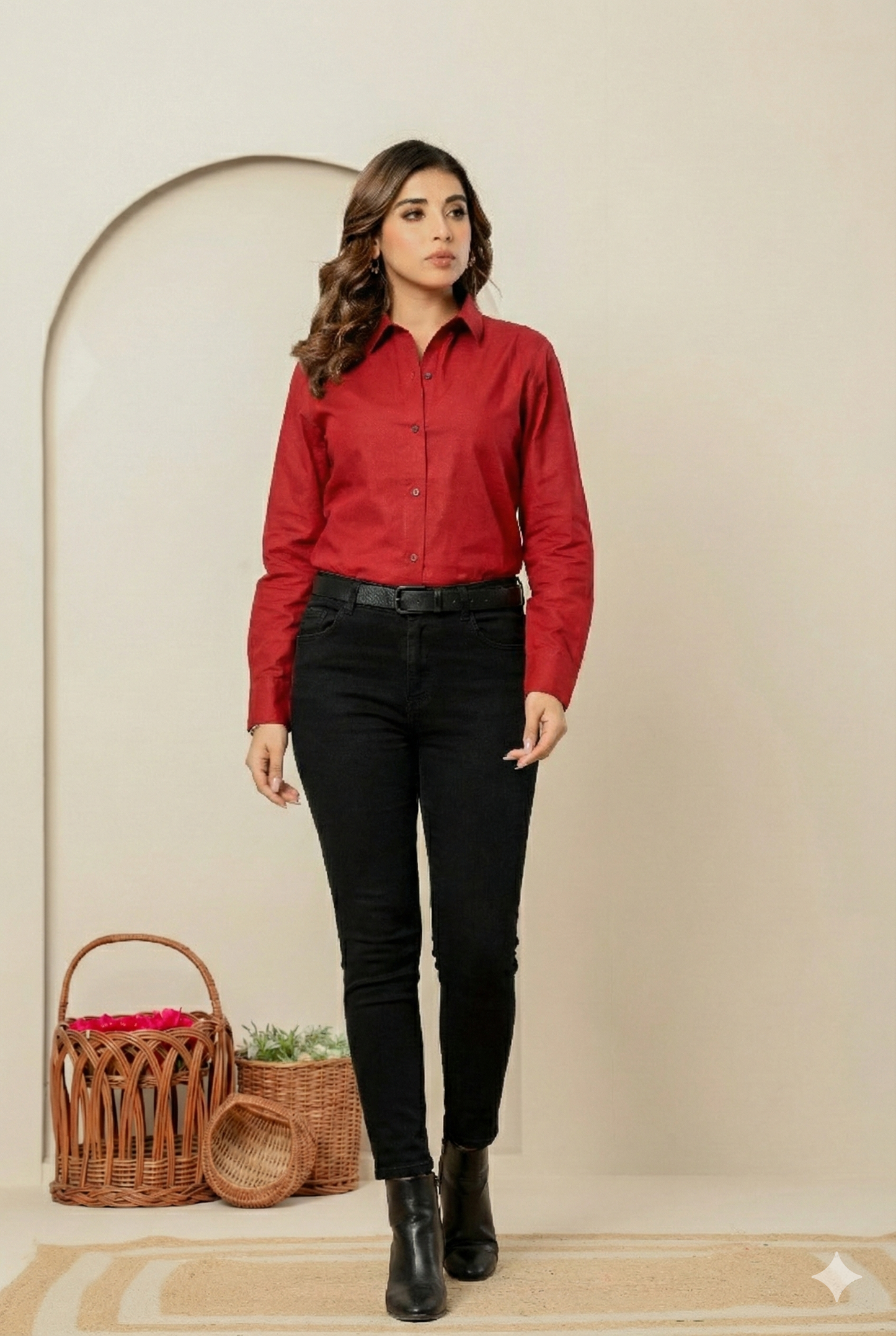 White– Women’s Pure Linen cotton Button-Up formal to casual Shirt (S–5XL)