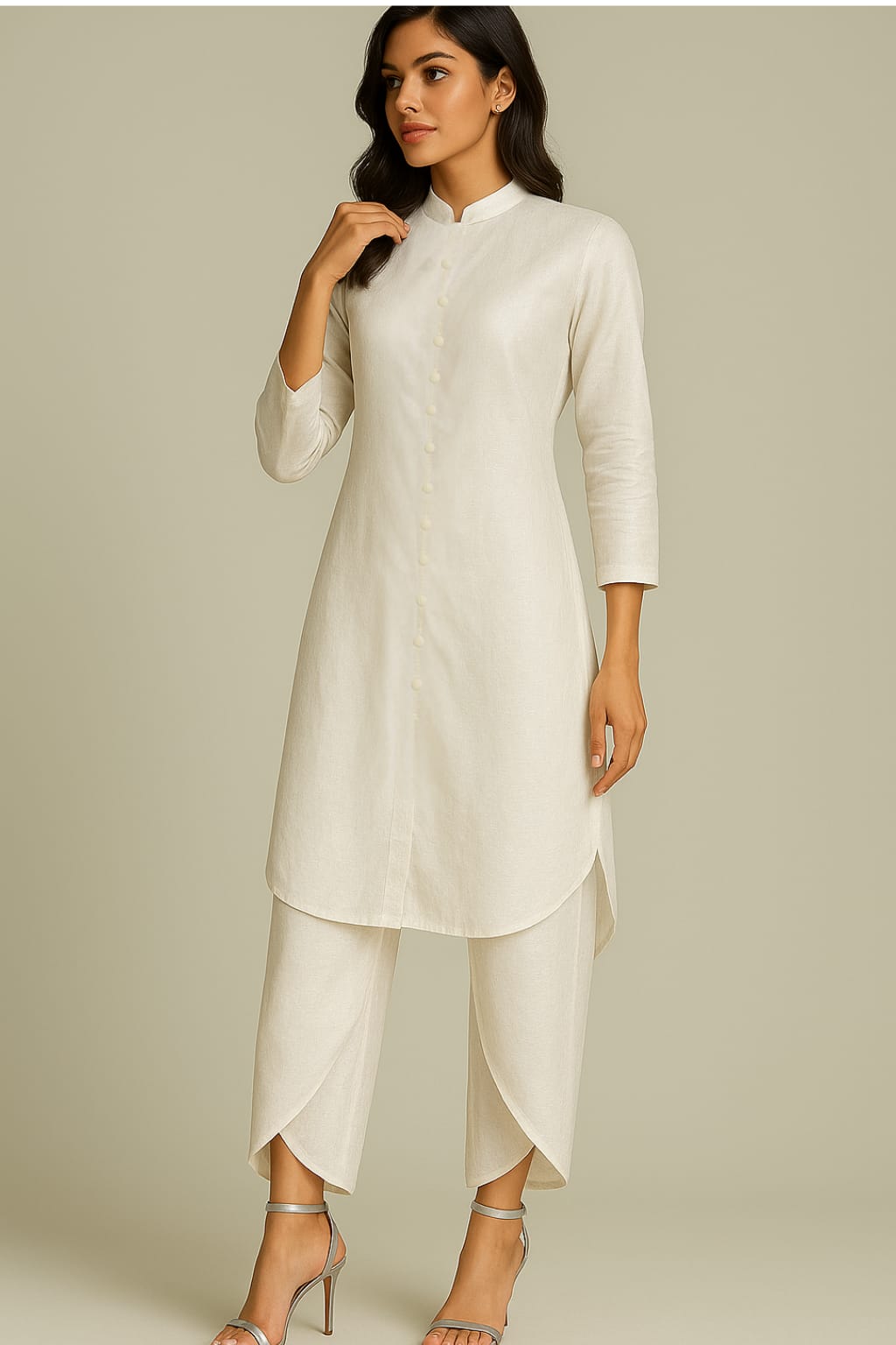 Ivory Chanderi silk kurta set