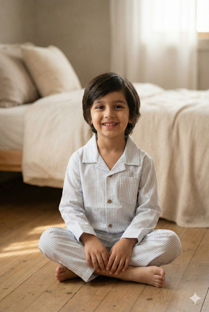 Pure Cotton Kids Striped Night Suit