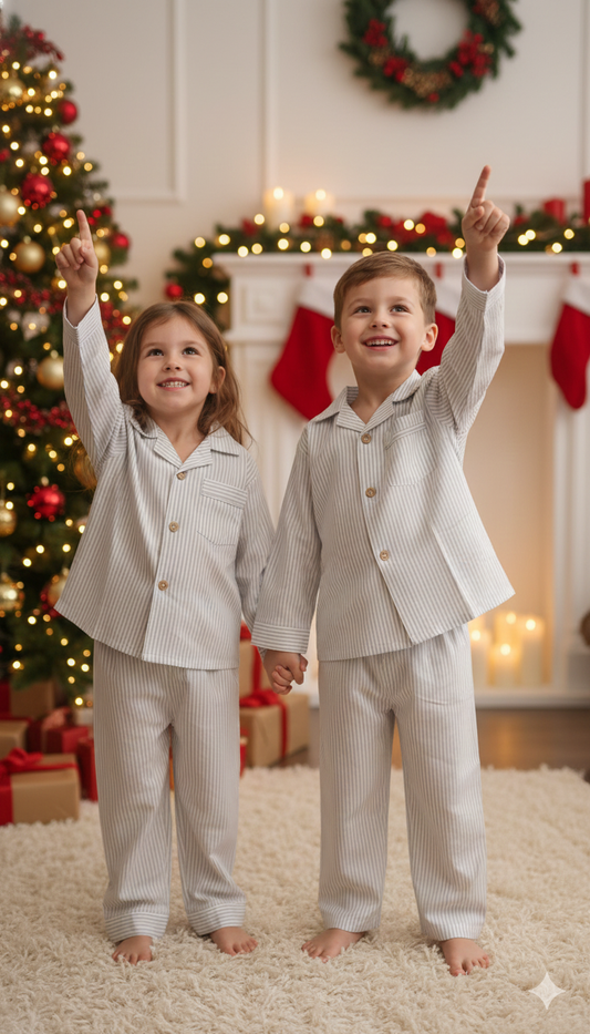 Pure Cotton Kids Striped Night Suit – Soft, Breathable & Cozy Sleepwear Set